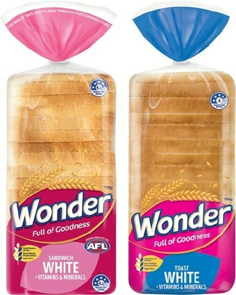 IGA Wonder White Bread 680-700g Selected Varieties offer