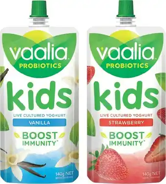 IGA Vaalia Kids Squeezie Yoghurt 140g Selected Varieties offer