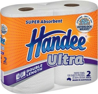 IGA Handee Ultra Original 4 Pack or Double Length Paper Towel 2 Pack offer