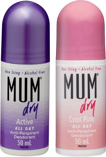 IGA Mum Dry Cool Pink or Active Anti-Perspirant Deodorant 50mL offer