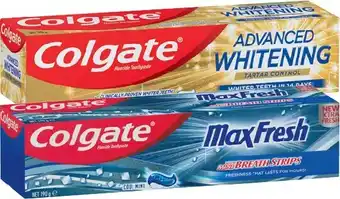 IGA Colgate Plax Mouthwash 500mL, MaxFresh or Advanced Whitening Toothpaste 170-190g Selected Varieties offer