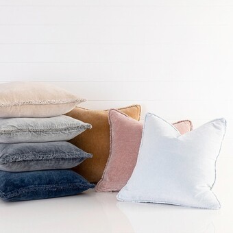 Pillow Talk Valencia velvet feather cushion by m.u.s.e. offer