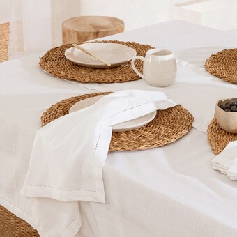 Pillow Talk Pelham white cotton table linen range by habitat offer
