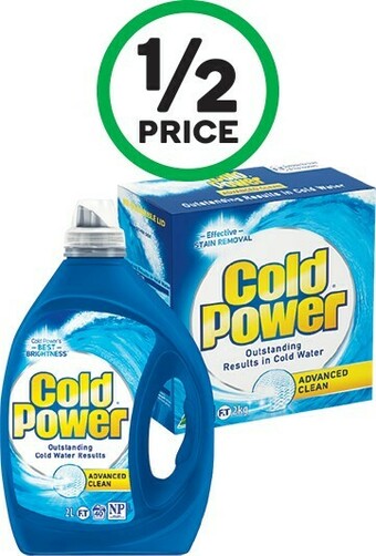Woolworths Cold Power Advanced Clean Laundry Liquid 1.8-2 Litre or Powder 1.8-2 kg offer