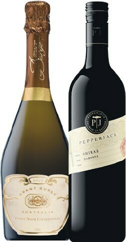Woolworths Grant Burge Pinot Noir Chardonnay OR Pepperjack Shiraz 750ml offer