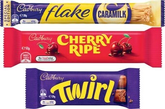 Coles Cadbury Medium Bars 30g-60g offer