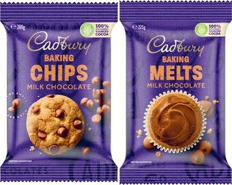 Coles Cadbury Baking Chips or Melts 200g-225g offer