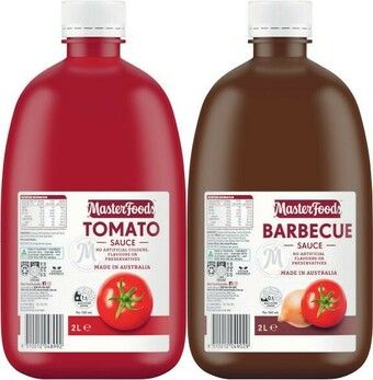 Coles Masterfoods Tomato or Barbecue Sauce 2 Litre offer