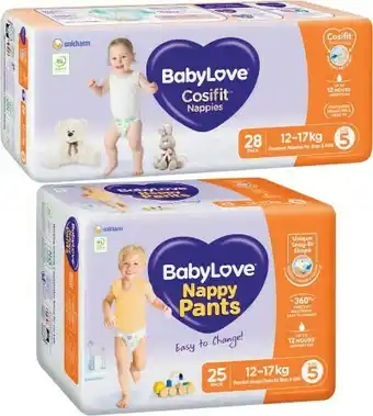 Coles BabyLove Nappies 26 Pack-48 Pack or Nappy Pants 22 Pack-28 Pack offer