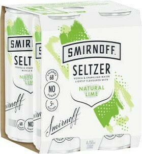 Coles Smirnoff Seltzer Lime Cans 4x250mL offer