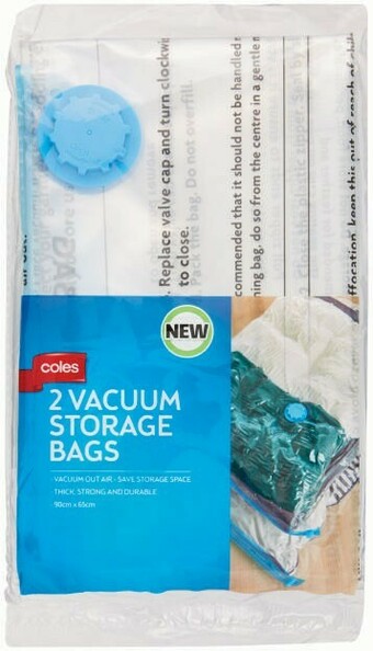 Coles Coles Vacuum Storage Bags 2 Pack offer
