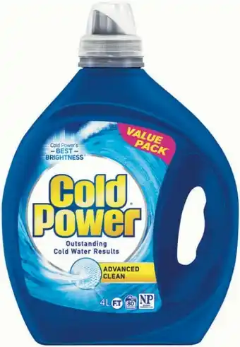 Coles Cold Power Laundry Powder 4kg or Liquid 4 Litre offer