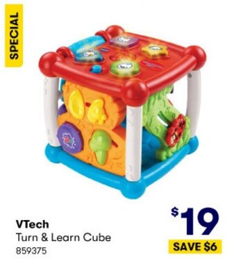 BIG W VTech Turn & Learn Cube 859375 offer