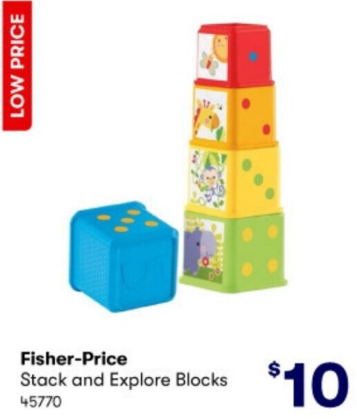 FisherPrice Stack and Explore Blocks offer at BIG W