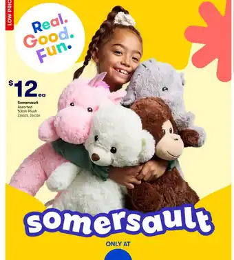 BIG W Somersault Assorted 53cm Plush 236335, 236336 offer