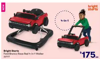 BIG W Bright Starts Ford Bronco Race Red 4-in-1 Walker 267177 offer