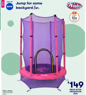 BIG W Wahu x Barbie 4.5ft Trampoline 261909 offer