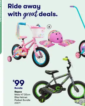BIG W Bundle Repco Moto 47 30cm Bike Helmet Padset Bundle offer