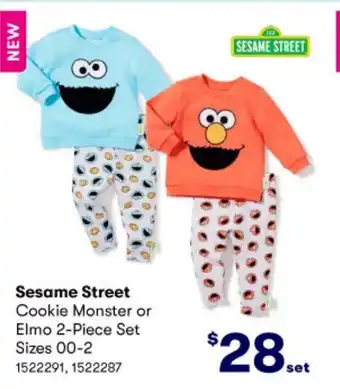 BIG W Sesame Street Cookie Monster or Elmo 2-Piece Set Sizes 00-2 1522291, 1522287 offer