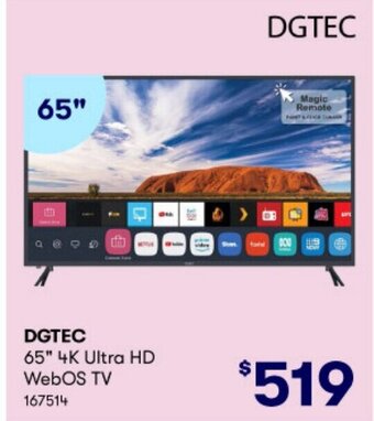 BIG W DGTEC 65" 4K Ultra HD WebOS TV 167514 offer