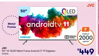 BIG W JVC 50" 4K QLED Metal Frame Android 11 TV Edgeless 240616 offer