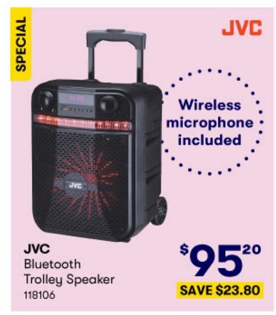 JVC Bluetooth Trolley Speaker offer at BIG W