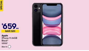 BIG W Apple iPhone 11 64GB Black* offer