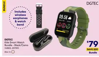 BIG W Kids Smart Watch Bundle - Black/Camo 148823, 207355 offer