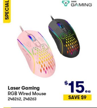 BIG W Laser Gaming RGB Wired Mouse offer