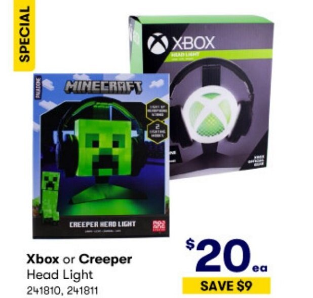 MINECRAFT CREEPER HEAD LIGHT offer at BIG W