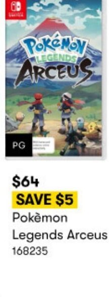 BIG W Pokèmon Legends Arceus 168235 offer