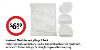 Coles Nestwell Mesh Laundry Bags 6 Pack Protects delicate washables. Double fine mesh with secure zip closure. offer