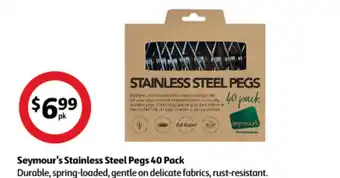 Coles Seymour's Stainless Steel Pegs 40 Pack Durable, spring-loaded, gentle on delicate fabrics, rust-resistant. offer