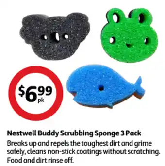 Coles Nestwell Buddy Scrubbing Sponge 3 Pack Breaks up and repels the toughest dirt and grime safely,etc. offer