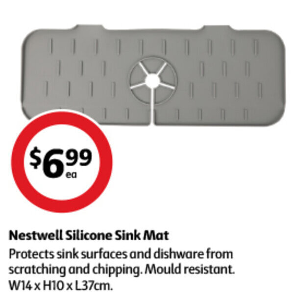 Nestwell Silicone Sink Mat Protects sink surfaces and dishware from