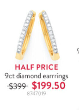 Goldmark HALF PRICE 9ct diamond earrrings offer