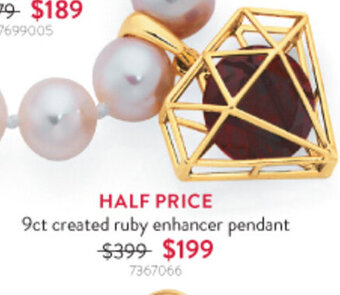 Goldmark 9ct created ruby enhancer pendant offer