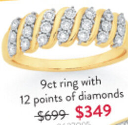 Goldmark 9ct ring with 12 points of diamonds offer