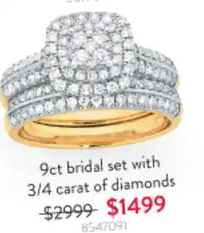 Goldmark 9ct bridal set with 3/4 carat of diamonds offer