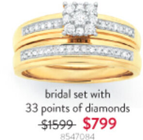 Goldmark bridal set with 33 points of diamonds offer