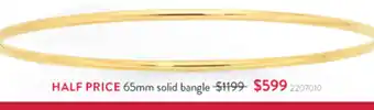 Goldmark HALF PRICE 65mm solid bangle offer