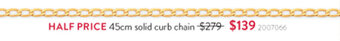 Goldmark HALF PRICE 45cm solid curb chain offer