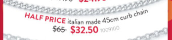Goldmark HALF PRICE italian made 45cm curb chain offer