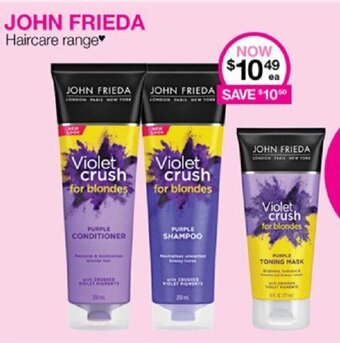 Priceline JOHN FRIEDA Haircare range offer
