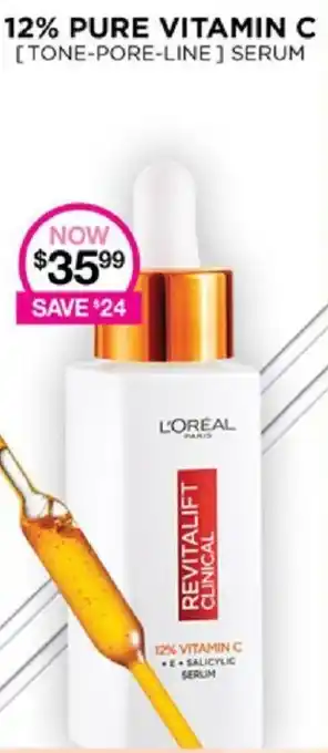 Priceline L'OREAL PARIS 12% PURE VITAMIN C [TONE-PORE-LINE] SERUM offer