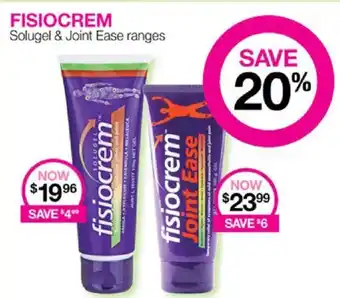 Priceline FISIOCREM Solugel & Joint Ease offer
