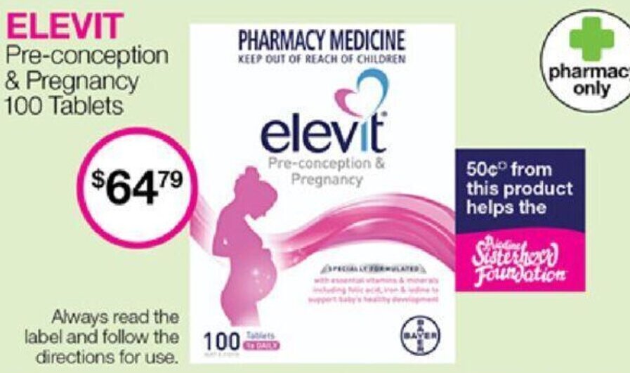 ELEVIT Preconception & Pregnancy 100 Tablets offer at Priceline