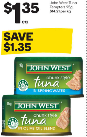 Woolworths John West Tuna Tempters 95g offer