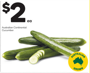 Woolworths Australian Continental Cucumber offer