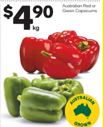 Woolworths Australian Red or Green Capsicums offer